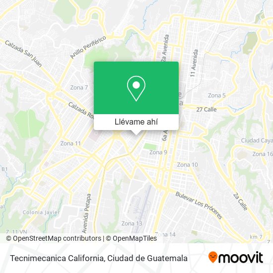 Mapa de Tecnimecanica California