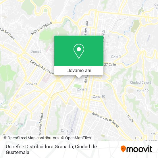 Mapa de Unirefri - Distribuidora Granada