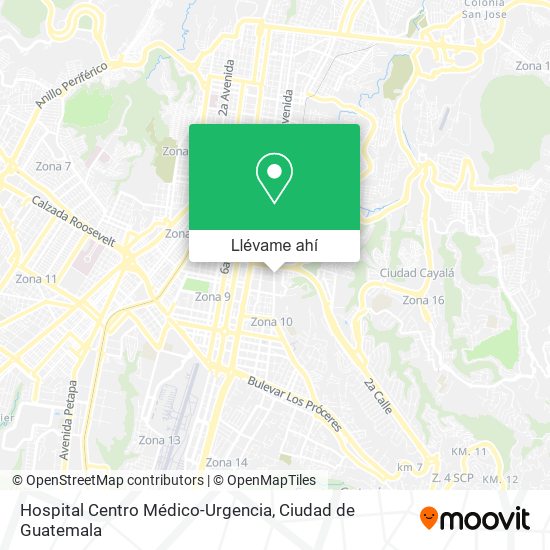 Mapa de Hospital Centro Médico-Urgencia