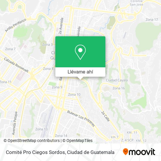 Mapa de Comité Pro Ciegos Sordos