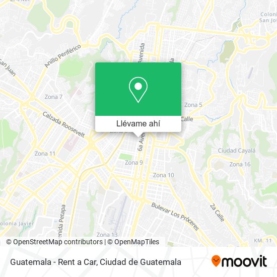 Mapa de Guatemala - Rent a Car