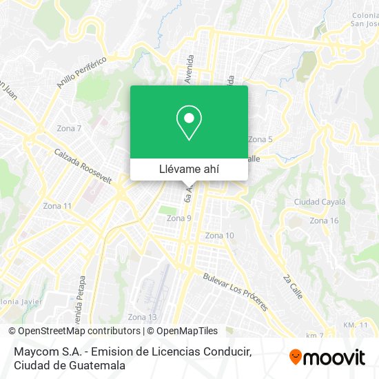 Mapa de Maycom S.A. - Emision de Licencias Conducir