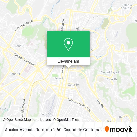 Mapa de Auxiliar Avenida Reforma 1-60