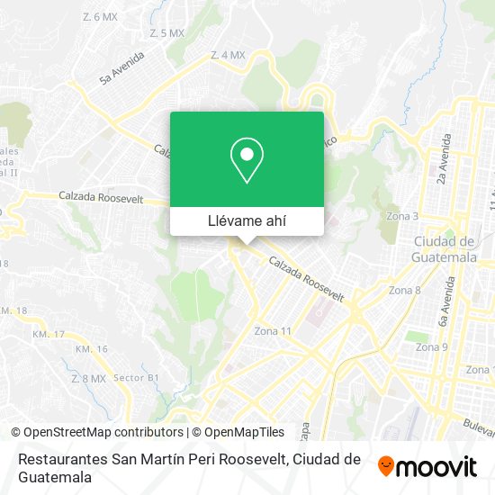 Mapa de Restaurantes San Martín Peri Roosevelt