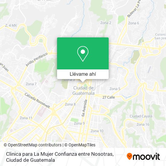 Mapa de Clinica para La Mujer Confianza entre Nosotras