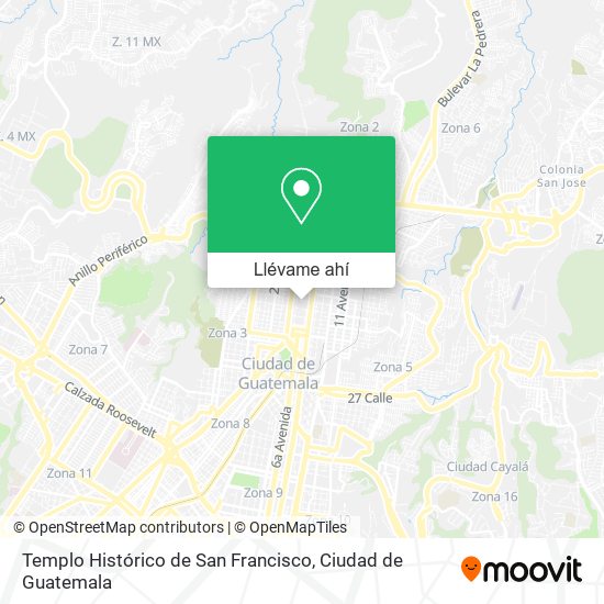 Mapa de Templo Histórico de San Francisco