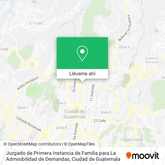 Mapa de Juzgado de Primera Instancia de Familia para La Admisibilidad de Demandas