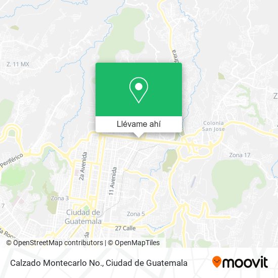 Mapa de Calzado Montecarlo No.