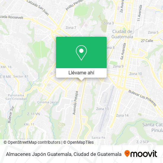 Mapa de Almacenes Japón Guatemala