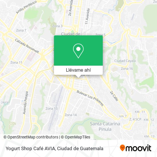 Mapa de Yogurt Shop Café AVIA