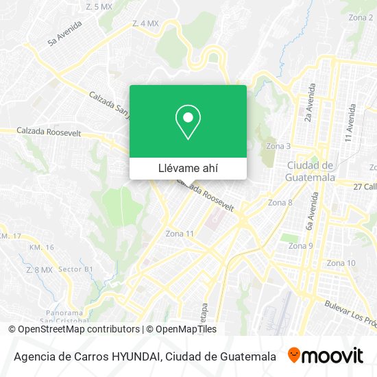 Mapa de Agencia de Carros HYUNDAI