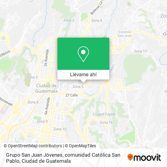Mapa de Grupo San Juan Jóvenes, comunidad Católica San Pablo
