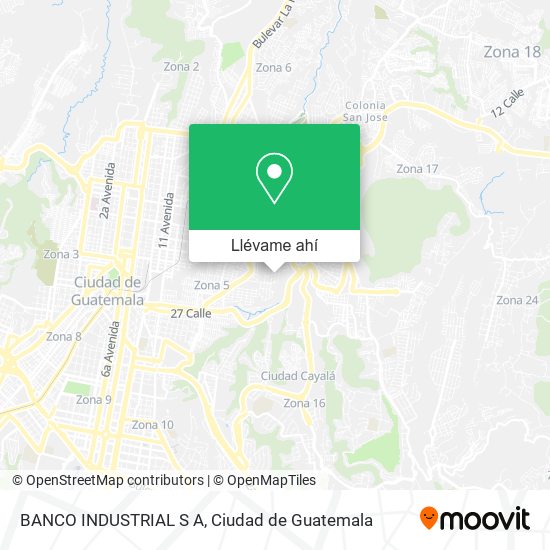 Mapa de BANCO INDUSTRIAL S A