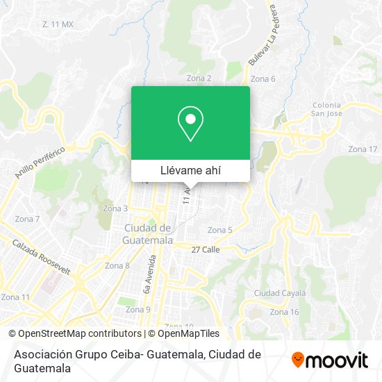 Mapa de Asociación Grupo Ceiba- Guatemala