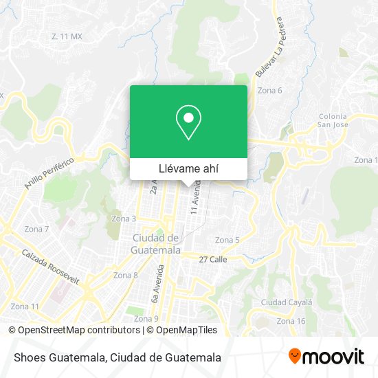 Mapa de Shoes Guatemala