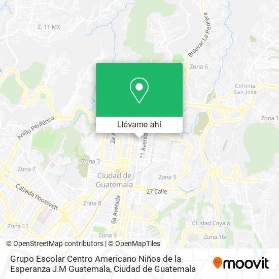 Mapa de Grupo Escolar Centro Americano Niños de la Esperanza J.M Guatemala