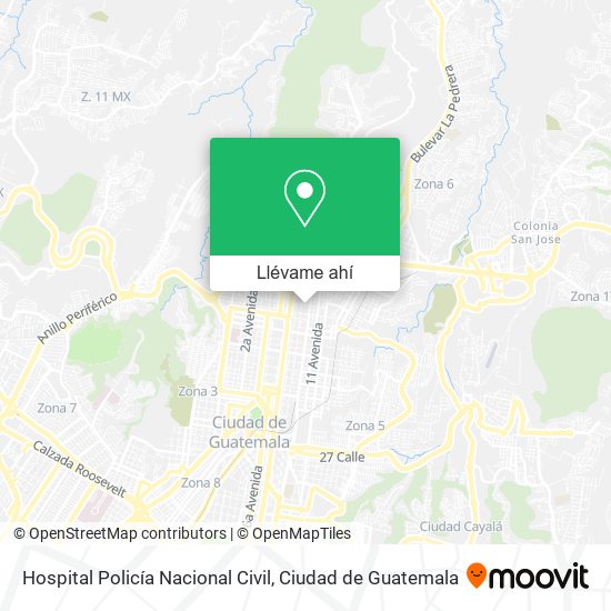 Mapa de Hospital Policía Nacional Civil