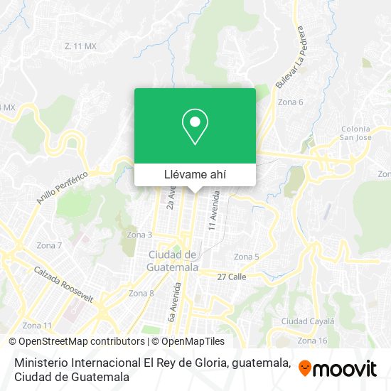 Mapa de Ministerio Internacional El Rey de Gloria, guatemala