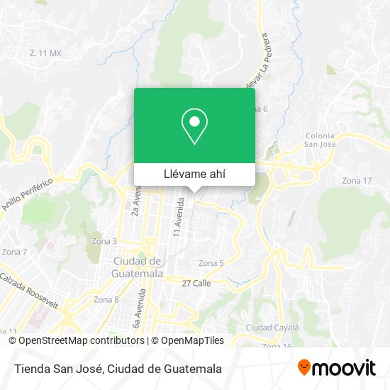 Mapa de Tienda San José