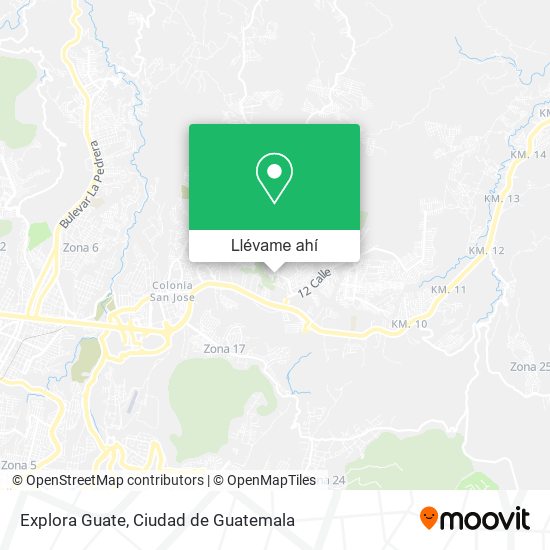 Mapa de Explora Guate