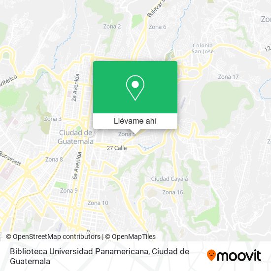 Mapa de Biblioteca Universidad Panamericana