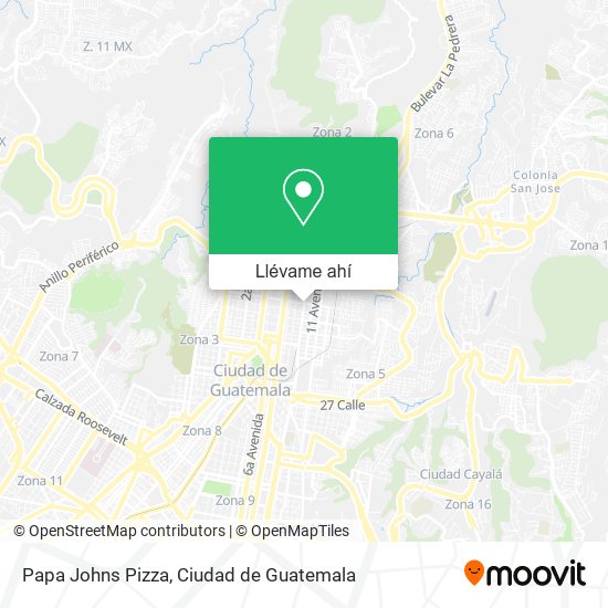 Mapa de Papa Johns Pizza