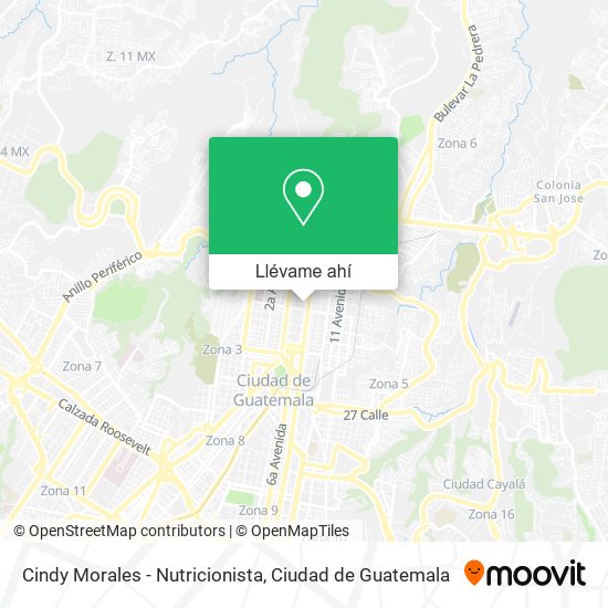 Mapa de Cindy Morales - Nutricionista