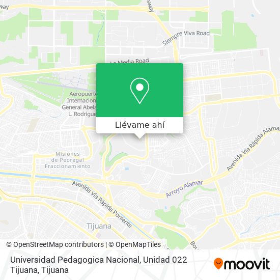 Mapa de Universidad Pedagogica Nacional, Unidad 022 Tijuana
