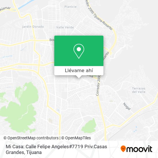 Cómo llegar a Mi Casa: Calle Felipe Angeles#7719  Grandes en  Tijuana en Autobús?