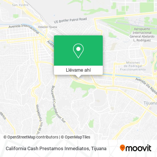 Mapa de California Cash Prestamos Inmediatos