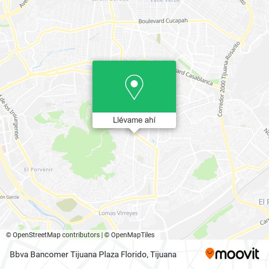 Mapa de Bbva Bancomer Tijuana Plaza Florido