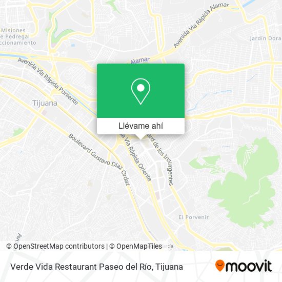 Mapa de Verde Vida Restaurant Paseo del Río