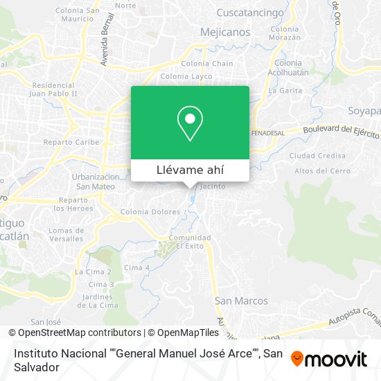 Mapa de Instituto Nacional ""General Manuel José Arce""