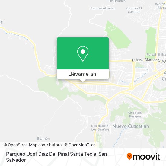 Mapa de Parqueo Ucsf Diaz Del Pinal Santa Tecla