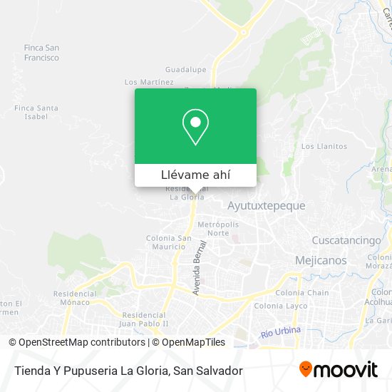 Mapa de Tienda Y Pupuseria La Gloria