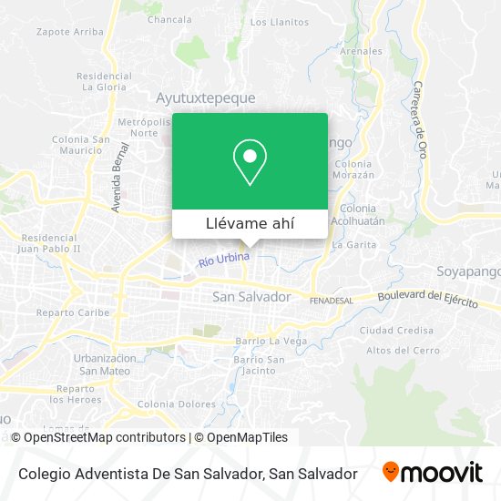 Mapa de Colegio Adventista De San Salvador
