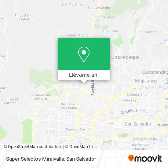 Mapa de Super Selectos Miralvalle