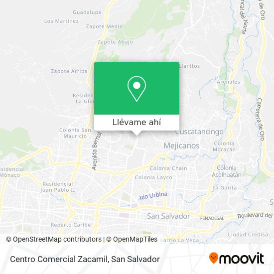 Mapa de Centro Comercial Zacamil