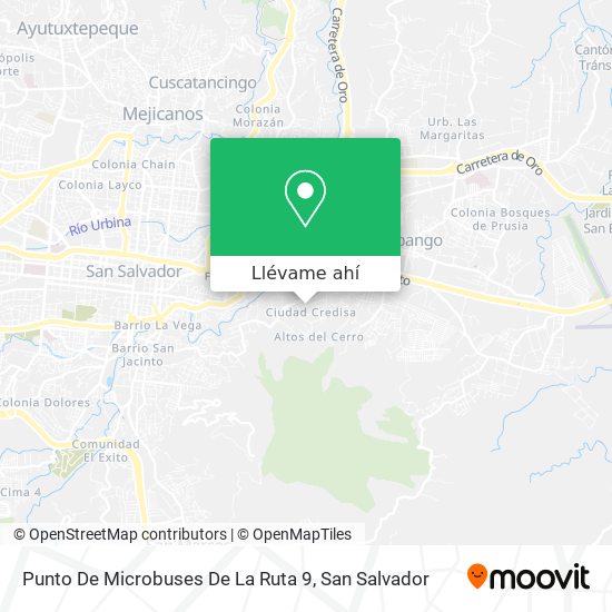 Mapa de Punto De Microbuses De La Ruta 9