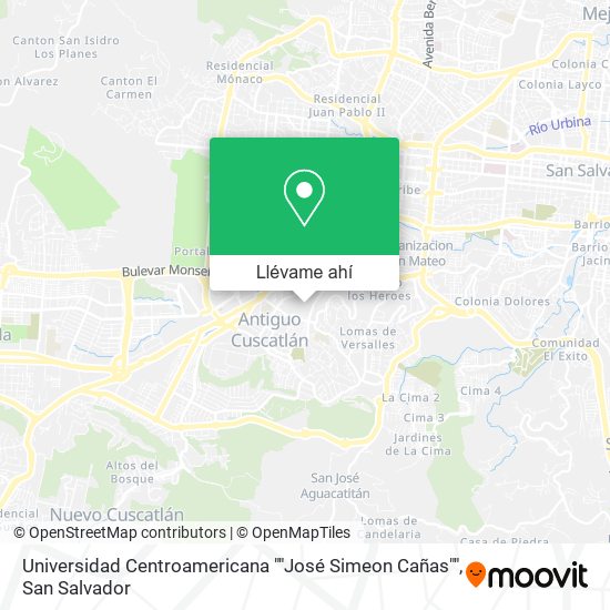 Mapa de Universidad Centroamericana ""José Simeon Cañas""