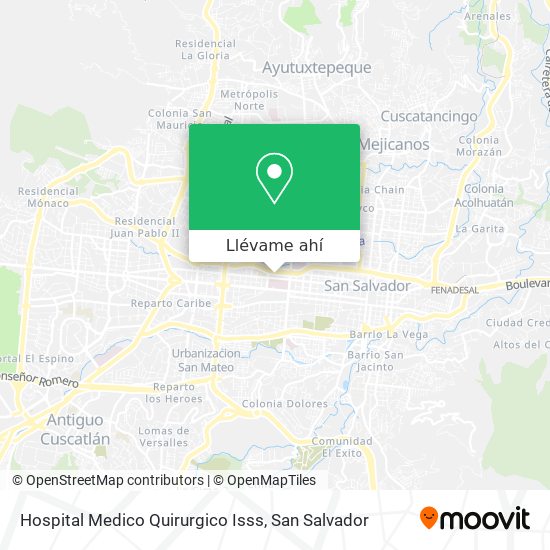 Mapa de Hospital Medico Quirurgico Isss