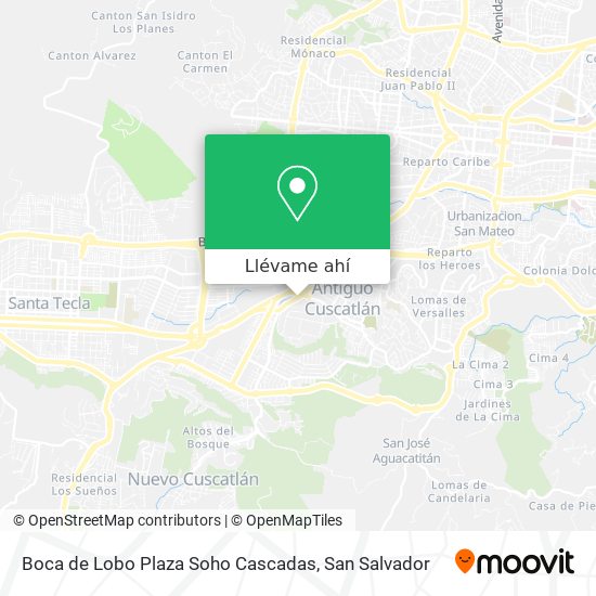 Mapa de Boca de Lobo Plaza Soho Cascadas