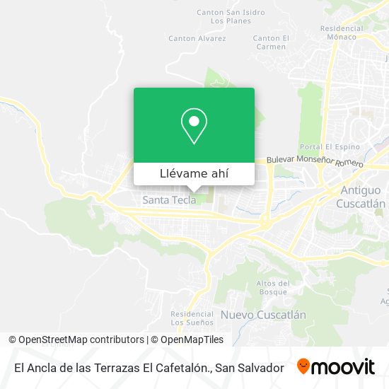 Mapa de El Ancla de las Terrazas El Cafetalón.