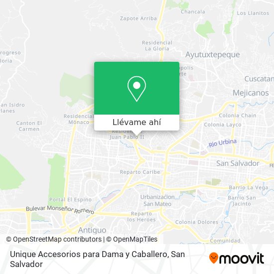 Mapa de Unique Accesorios para Dama y Caballero