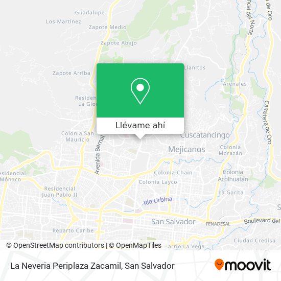 Mapa de La Neveria Periplaza Zacamil