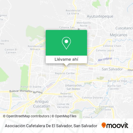 Mapa de Asociación Cafetalera De El Salvador