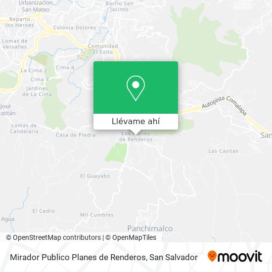 Mapa de Mirador Publico Planes de Renderos