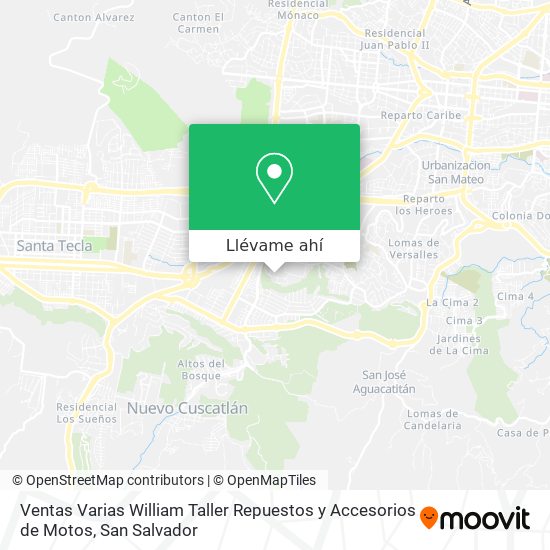 Mapa de Ventas Varias William Taller Repuestos y Accesorios de Motos