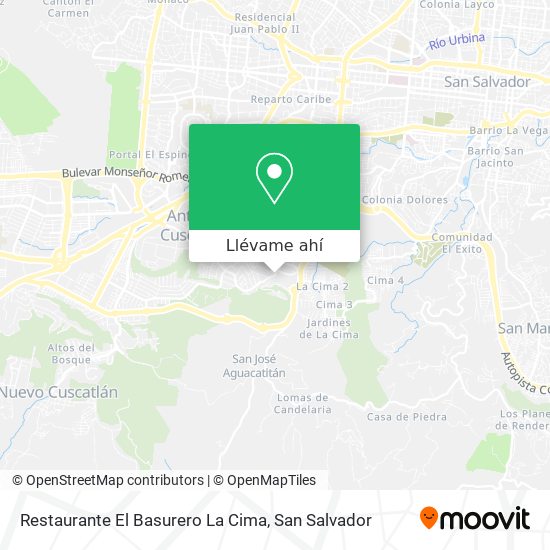 Mapa de Restaurante El Basurero La Cima