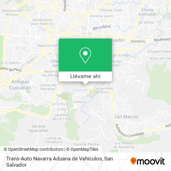 Mapa de Trans-Auto Navarra Aduana de Vehículos